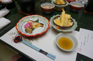 銀鱈の西京焼、天ぷら